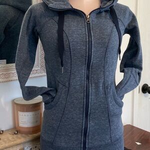Athleta Gray Fitted Zippered Hoodie